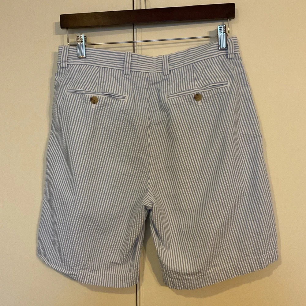 Vineyard Vines Breaker Shorts Seersucker Blue & White  Striped Nautical Men’s 32